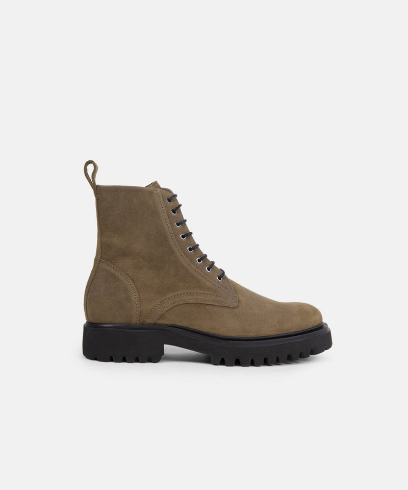 Domino Lace Up Boot Suede 235 | Hazel Brown